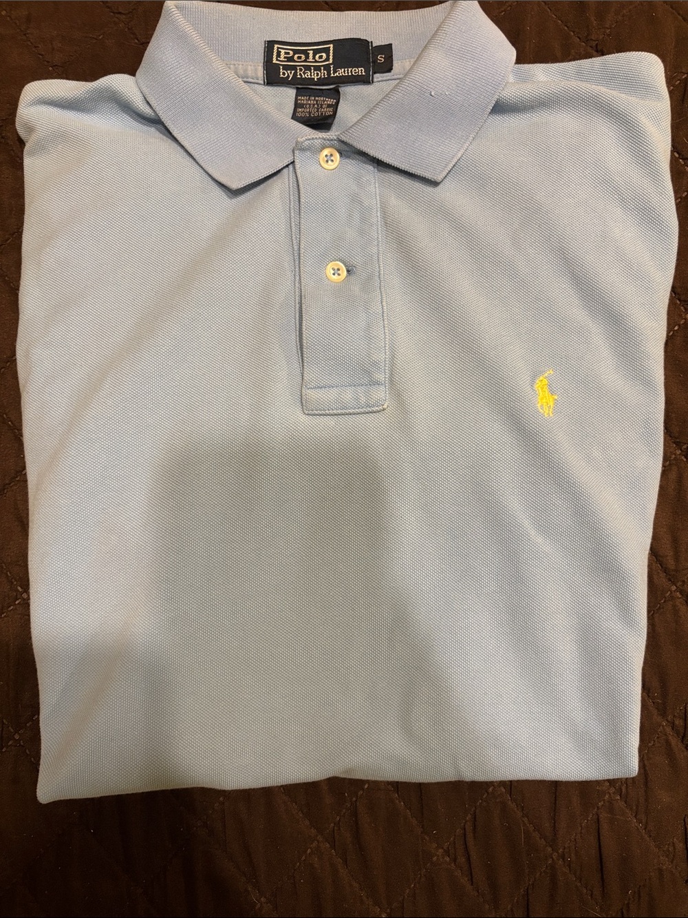 Polo by Ralph Lauren Pale Blue Polo with Yellow Pony Logo Size Small